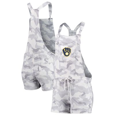 Women's Concepts Sport Gray Milwaukee Brewers Camo Overall Romper