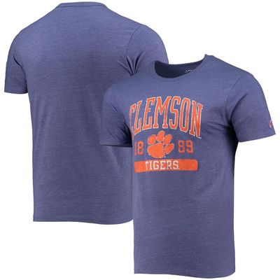 Men's League Collegiate Wear Heathered Purple Clemson Tigers Volume Up Victory Falls Tri-Blend T-Shirt in Heather Purple