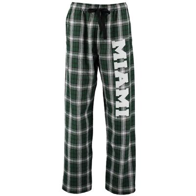 BOXERCRAFT Women's Green Miami Hurricanes Flannel Pajama Pants
