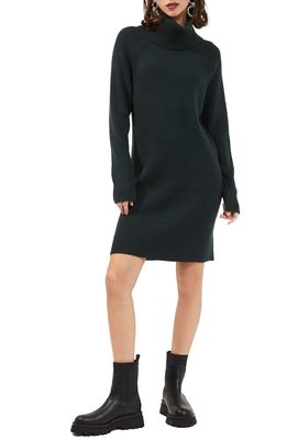 French Connection Katerina Turtleneck Long Sleeve Minidress in Black