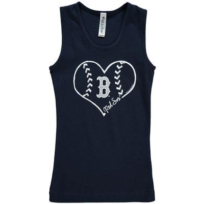 Girls Youth Soft as a Grape Navy Boston Red Sox Cotton Tank Top