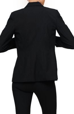 MANGO Essential Fitted Padded Shoulder Blazer in Black
