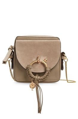 See By Chloe Small Joan Suede & Leather Crossbody Bag in Motty Grey