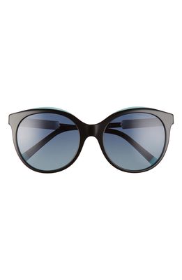 Tiffany & Co. 55mm Gradient Polarized Cat Eye Sunglasses in Black Blue Tiffany Blue Grad
