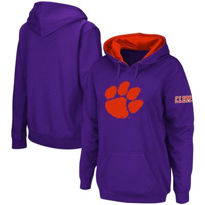 STADIUM ATHLETIC Women's Purple Clemson Tigers Big Logo Pullover Sweatshirt
