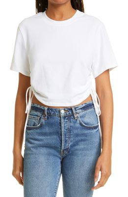 The Range Ruched Side Crop T-Shirt in White