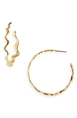 Bar Jewellery Large Scribble Hoop Earrings in Gold