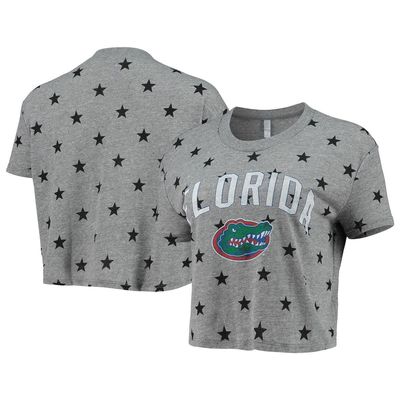 Women's Alternative Apparel Gray Florida Gators Headliner Stars Cropped Tri-Blend T-Shirt