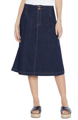 Wash Lab Denim Wash Lab Pleat Denim Skirt in Deep Indigo