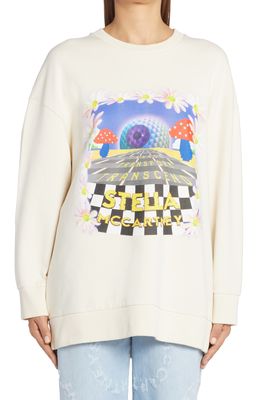 Stella McCartney Day Tripper Cotton Blend Logo Graphic Sweatshirt in Cream