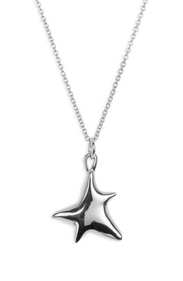 Bar Jewellery Abstract Star Pendant Necklace in Silver