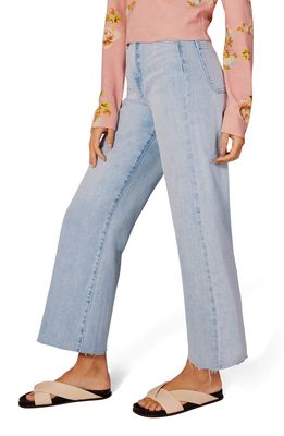 Favorite Daughter The Mischa Raw Hem Wide Straight Leg Jeans in Palisades