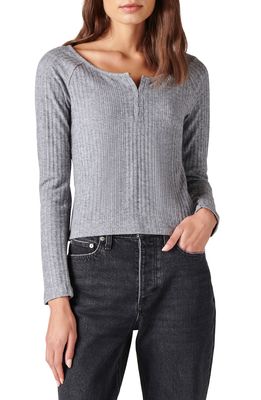 Lucky Brand Cloud Rib Top in Charcoal Heather