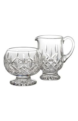 Waterford 'Lismore' Lead Crystal Footed Sugar Bowl & Creamer in Clear