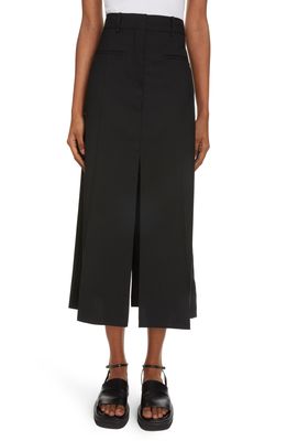 Victoria Beckham Tailored Wool Midi Skirt in Black