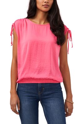 1.STATE Drawstring Shoulder Top in Berry Pink