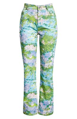 Richard Quinn Runway Floral Print Slim Fit Jeans in Monet