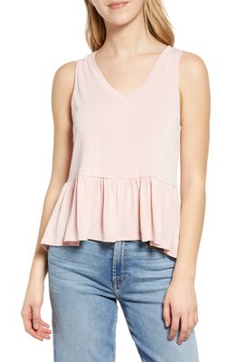 Lucky Brand Women's Tiered V-Neck Tank in Silver Pink