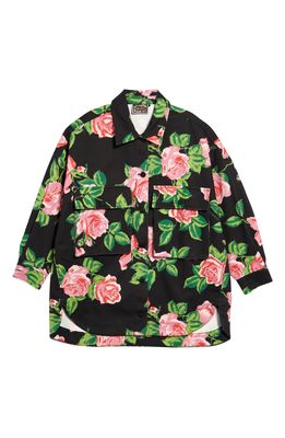 Richard Quinn Women's Floral Print Denim Jacket in Pink Rose