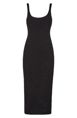 Fendi FF Knit Midi Dress in Black