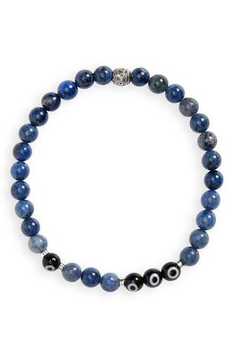 Jonas Studio Dumortierite Evil Eye Stretch Bracelet in Blue