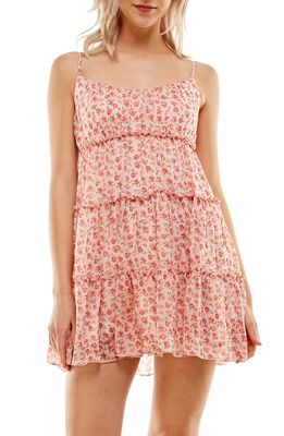 Row A Tiered Babydoll Dress in Pinkmulti