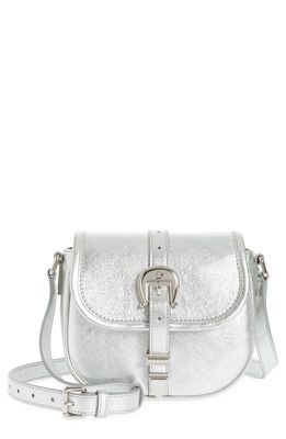 Golden Goose Small Rodeo Metallic Leather Shoulder Bag in Silver