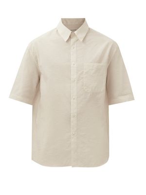Lemaire - Short-sleeved Cotton-blend Poplin Shirt - Mens - Cream