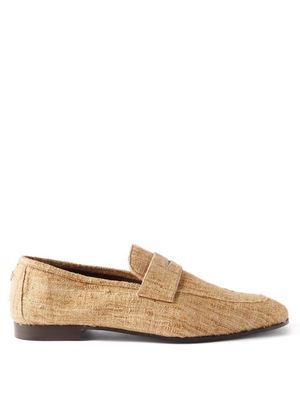 Bougeotte - Woven Silk And Leather Loafers - Mens - Gold
