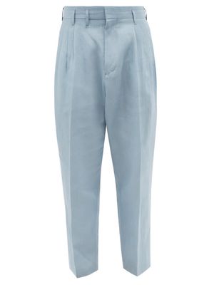 Paul Smith - Pleated Linen Trousers - Mens - Light Blue