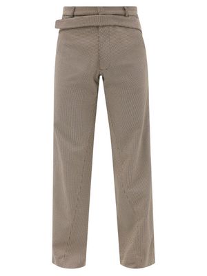 Bianca Saunders - Benz Asymmetrical-front Relaxed-leg Trousers - Mens - Black Brown