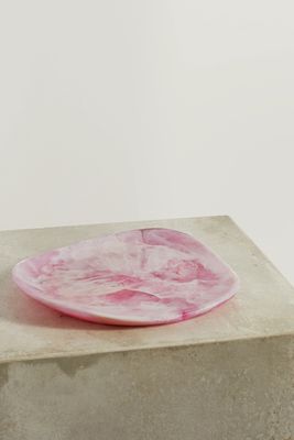 Dinosaur Designs - Pebble 33cm Swirled Resin Plate - Pink