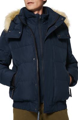 Marc New York Umbra Faux Fur Trim Quilted Jacket in Ink