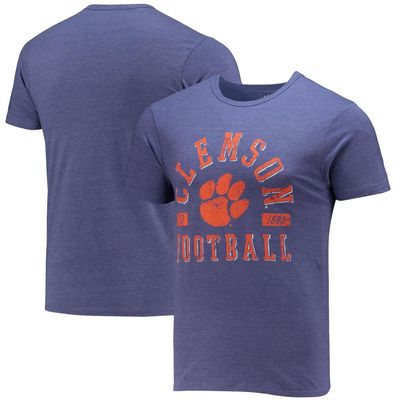 Men's League Collegiate Wear Heathered Purple Clemson Tigers Football Focus Victory Falls Tri-Blend T-Shirt in Heather Purple