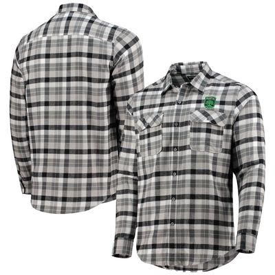 Men's Antigua Black/Gray Austin FC Ease Flannel Long Sleeve Button-Up Shirt