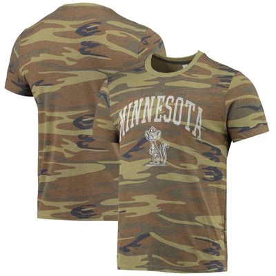 Men's Alternative Apparel Camo Minnesota Golden Gophers Arch Logo Tri-Blend T-Shirt