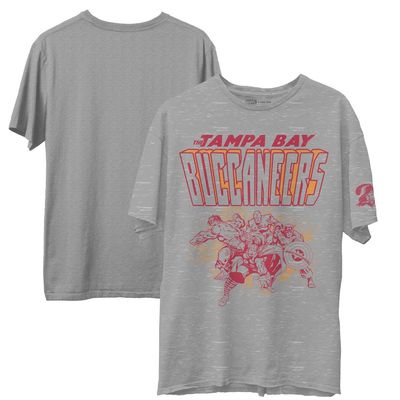 Men's Junk Food Heathered Gray Tampa Bay Buccaneers Marvel T-Shirt in Heather Gray