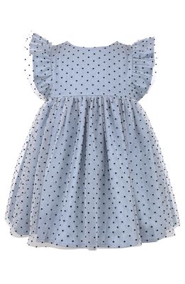 Popatu Kids' Swiss Dot Pinafore Dress in Blue