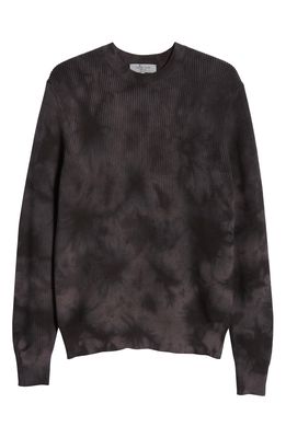 rag & bone Dexter Tie Dye Organic Cotton Crewneck Sweater in Dark Grey