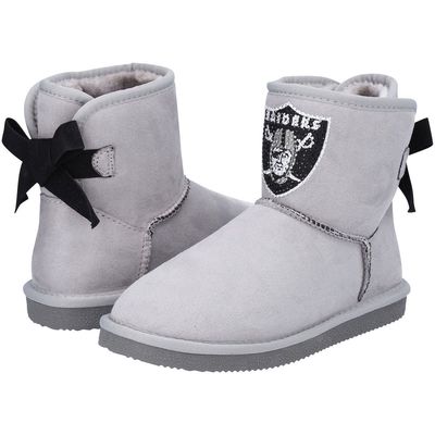Girls Youth Cuce Las Vegas Raiders Low Team Ribbon Boots in Silver