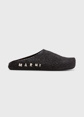 Men's Sabot Raffia Mule Slides