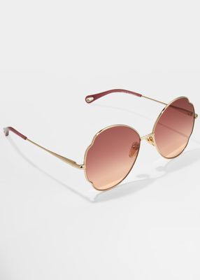 Textured Metal Butterfly Sunglasses