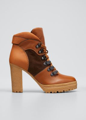 Aure Mixed Leather Hiking Booties