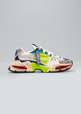 Men's Colorblock Mix-Media Trainer Sneakers