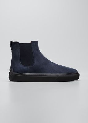 Men's Two-Tone Suede Chelsea Boots