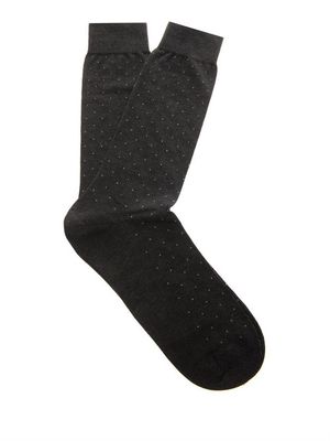 Pantherella - Gadsbury Pin-dot Socks - Mens - Dark Grey