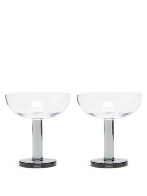 Tom Dixon - Set Of Two Puck Smoked-glass Coupe Glasses - Mens - Clear