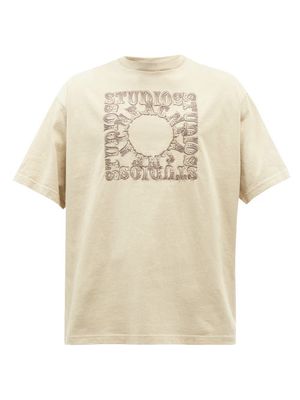 Acne Studios - Edlund Circus-logo Embroidered Cotton T-shirt - Mens - Green