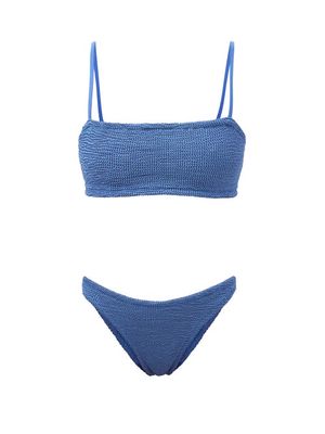 Hunza G - Gigi Crinkle-jersey Bikini - Womens - Blue