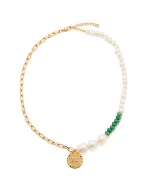 By Alona - Dara Pearl, Jade & 18kt Gold-plated Necklace - Womens - Gold Multi